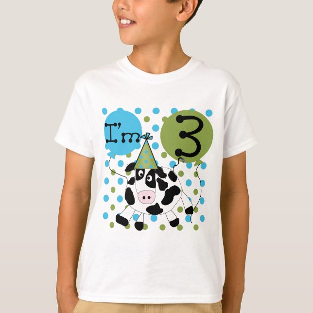 Blue Cow 3e Anniversaire Tshirts et cadeaux (Devant)