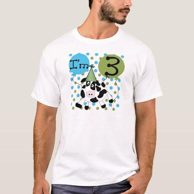 Blue Cow 3e Anniversaire Tshirts et cadeaux (Devant)