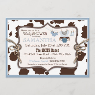 Blue Cowboy Baby Dusche Bandanna Jumper Einladung
