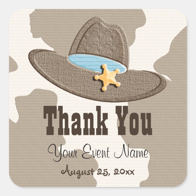 Blue Cowboy Hat favorvor Labels Stickers (Vorderseite)