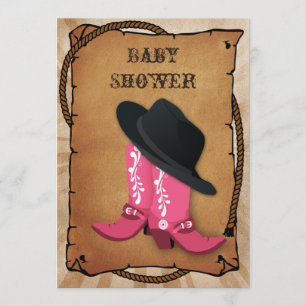 Blue Cowboy Stiefel Western Babydusche Einladung