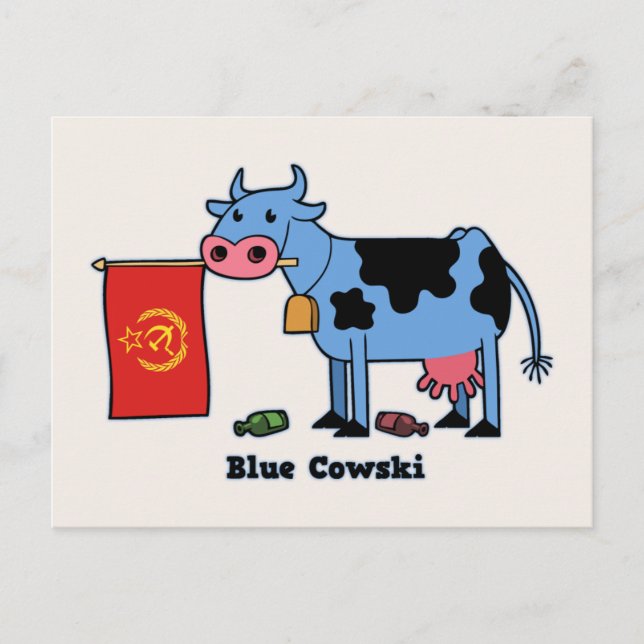 Blue Cowski Postkarte (Vorderseite)