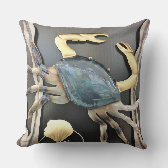 Blue Crab Abstrakt Art Kissen Für Draußen (Vorderseite)