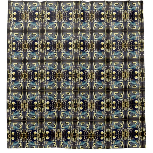 Blue Crab Abstrakt Duschvorhang (Vorderseite)