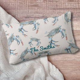 Blue Crab Accent Throw Pillow Lendenkissen