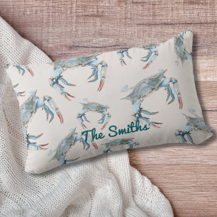 Blue Crab Accent Throw Pillow Lendenkissen