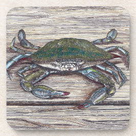 Blue Crab auf Dock Untersetzer Set
