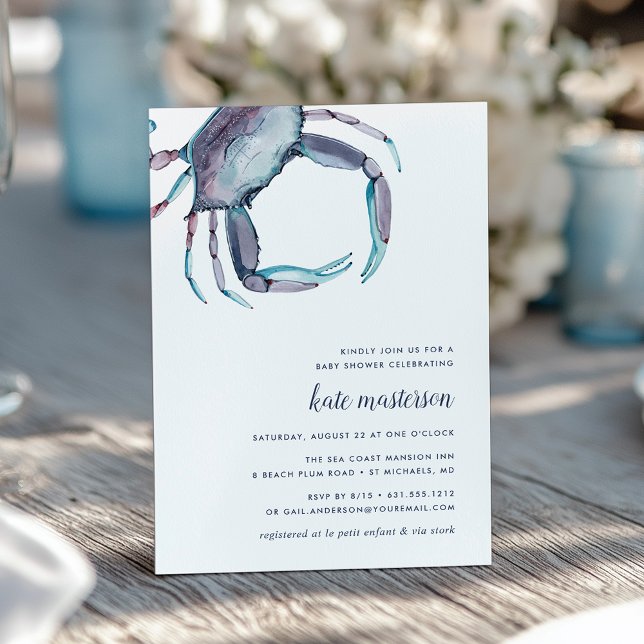 Blue Crab Baby Dusche Einladung (Von Creator hochgeladen)