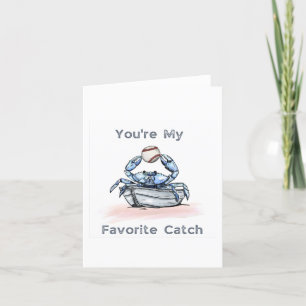 Blue Crab Base Ball Card Dankeskarte
