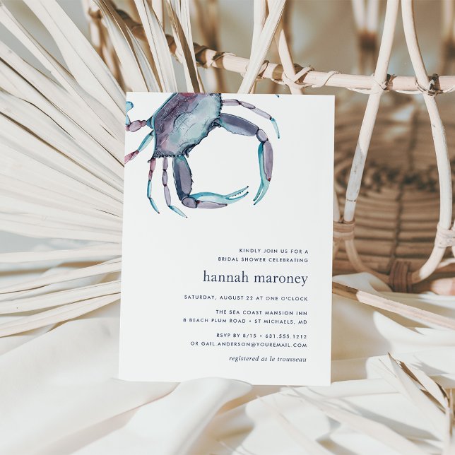 Blue Crab Bridal Dusche Einladung (Von Creator hochgeladen)