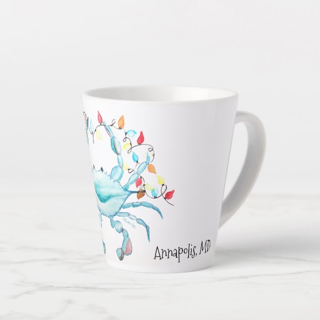 Blue Crab Christmas Mug Milchtasse (Rechte Ecke)