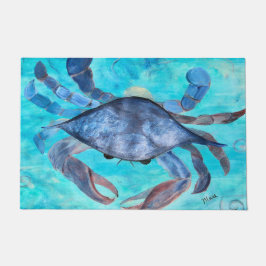 Blue crab coastal home fußmatte