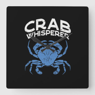Blue Crab - Crab Whisperer Quadratische Wanduhr