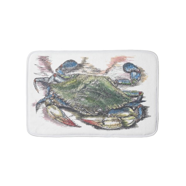 Blue Crab Custom Small Bath Mat Badematte (Vorderseite)