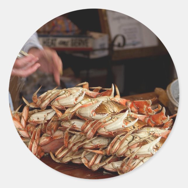 Blue Crab Fee Runder Aufkleber (Vorderseite)