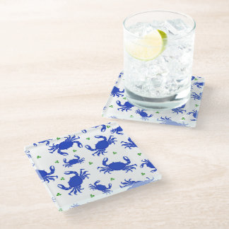 Blue Crab Glass Untersetzer