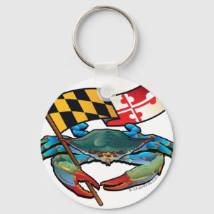 Blue Crab Maryland flag Schlüsselanhänger