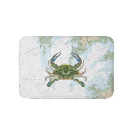 Blue Crab mit Chesapeake Bay Nautical Chart Badematte