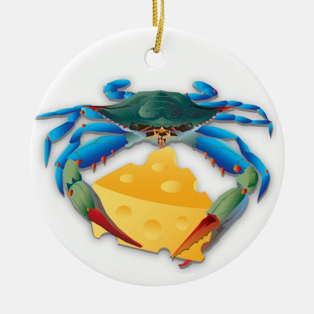 Blue Crab mit Chesse Keramik Ornament (Vorne)