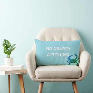 Blue Crab Nautical No Crabby Einstellungen Lendenkissen