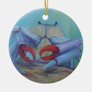 Blue Crab Ocean Seascape Keramik Ornament