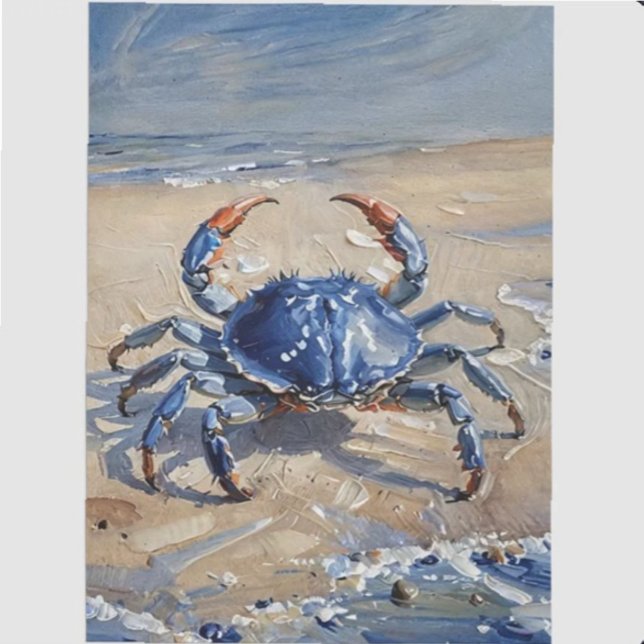 Blue Crab on Beach Seidenpapier (Von Creator hochgeladen)