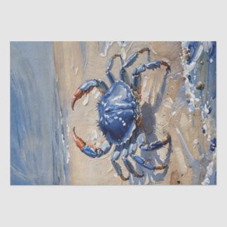 Blue Crab on Beach Seidenpapier