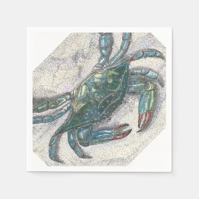 Blue Crab Paper Napkins Serviette (Vorderseite)