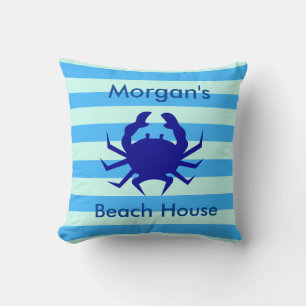 Blue Crab Personalisiert Beach House Throw PIllow Kissen