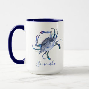 Blue Crab Personalisiert Beach Theme Coffee Tasse