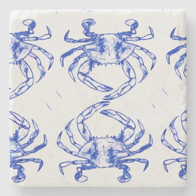 Blue Crab Stone Coaster Steinuntersetzer (Vorderseite)