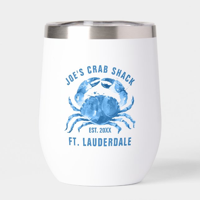 Blue Crab Wasserfarben Illustration benutzerdefini (Rückseite)