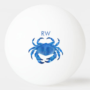 Blue Crab Watercolor Personalisiert Tischtennisball
