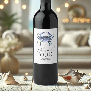 Blue Crab Wine Label Vielen Dank Weinetikett