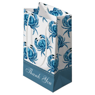 Blue Crabs Seaside Pattern Kleine Geschenktüte