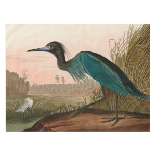 Blue Crane oder Heron Birds of America Audubon Pri Tischdecke
