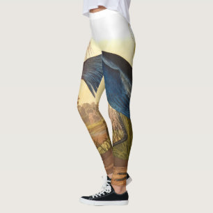 Blue Crane oder Heron von John James Audubon Leggings