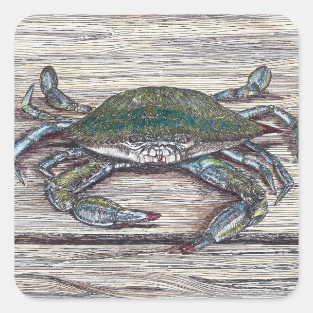 Blue Craps auf Dock Square Stickers (Vorderseite)
