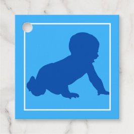 Blue Crawling Baby Dusche Geschenkanhänger