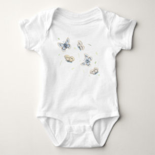 Blue & Cream Butterfliegen im Traumflug Baby Strampler