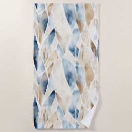 Blue Cream Ivory Abstrakt Beach Strandtuch