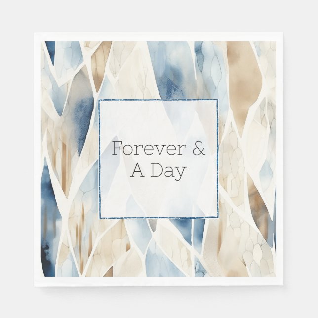 Blue Cream Sea Sand Ocean Beach Serviette (Vorderseite)