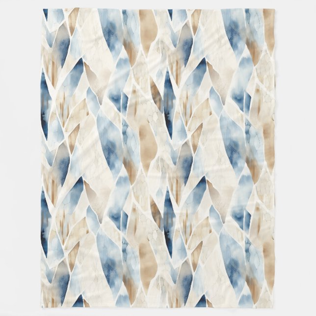 Blue Cream Sea Sand Ocean Serenity Fleecedecke (Vorderseite)