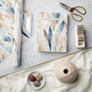 Blue Cream Sea Sand Ocean Serenity Geschenkpapier