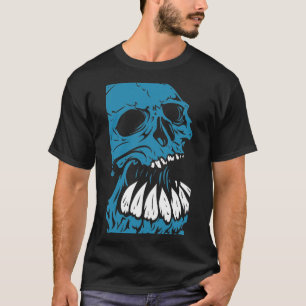 Blue creepy skull T-Shirt