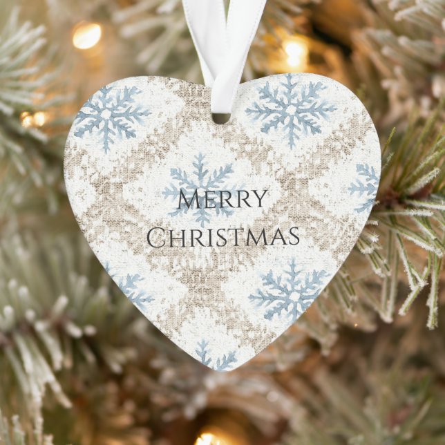 Blue Creme Weihnachten Schneeflocken Ornament (Baum)