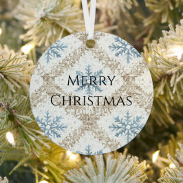 Blue Creme Weihnachten Schneeflocken Ornament Aus Metall