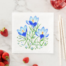 Blue Crocus Blume Serviette
