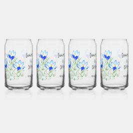 Blue Crocuses Printed Can Glasses Dosenglas