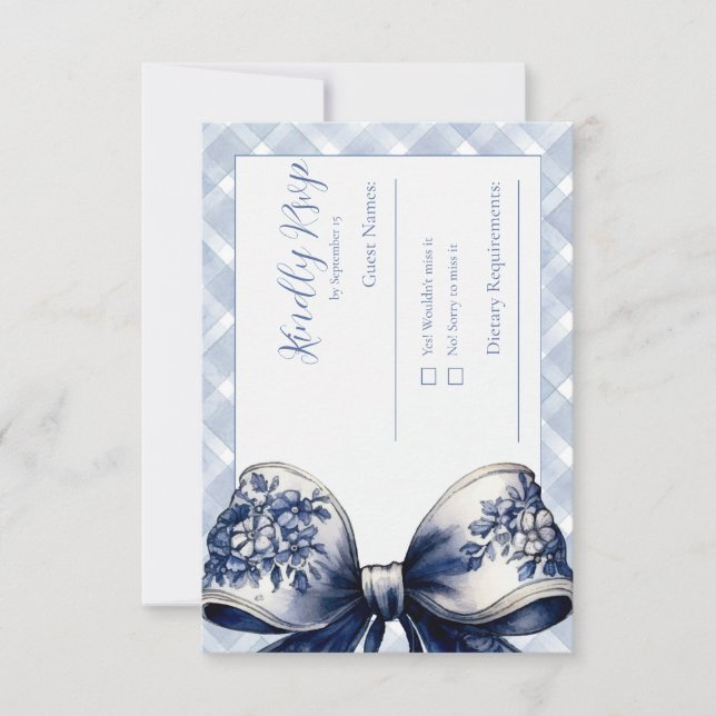 Blue Croquette Inspiriert UAWG Post Card RSVP Karte (Vorderseite)